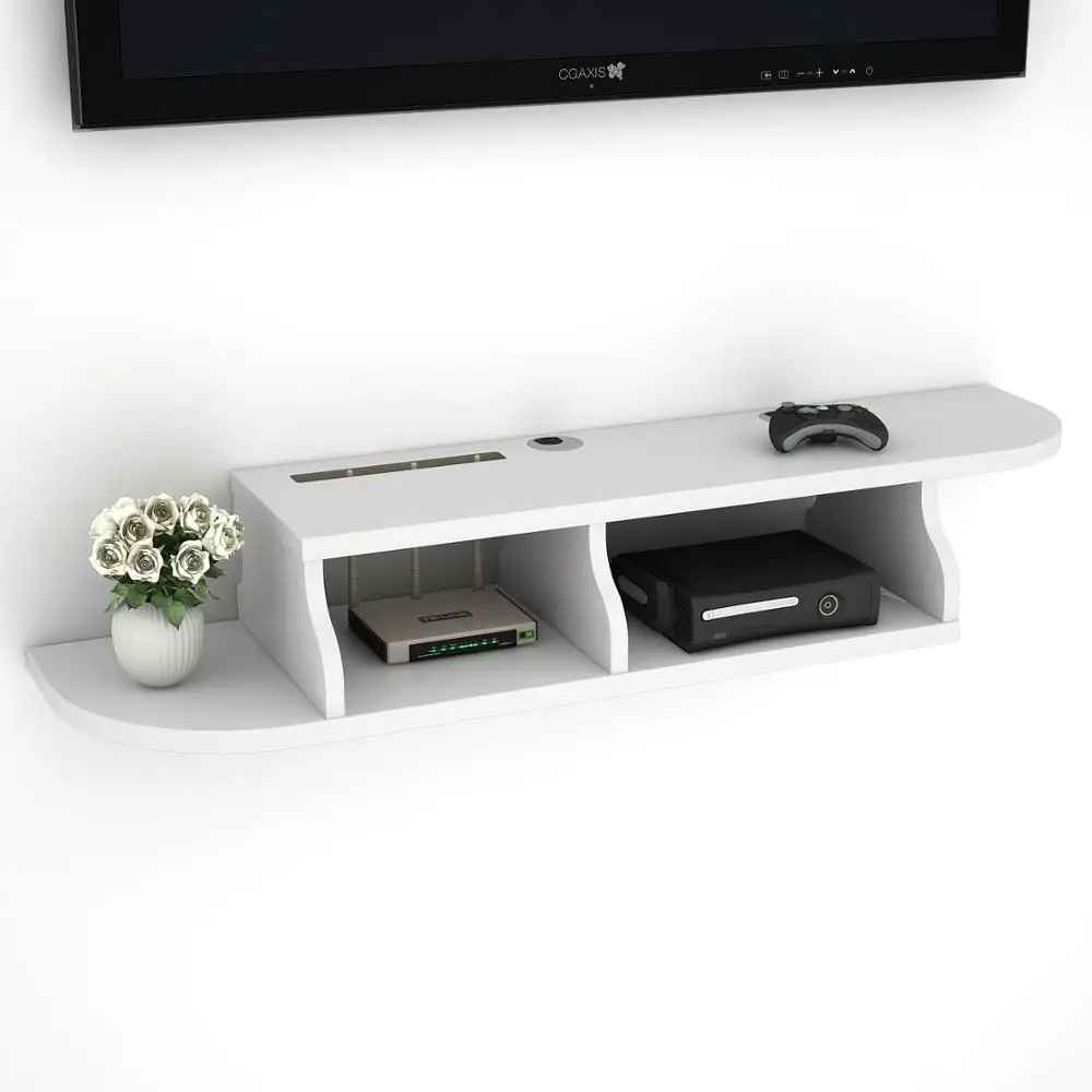 Tribesigns 2 ярусное современное крепление на стену плавающая полка ТВ