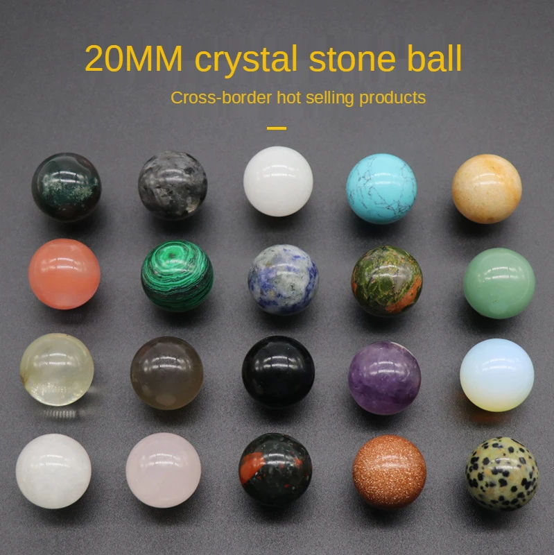 

20mm Crystal Agate Semi Precious Stone Nonporous Round Ball Zile Chess Seven Star Disc Round Ball Small Ornament