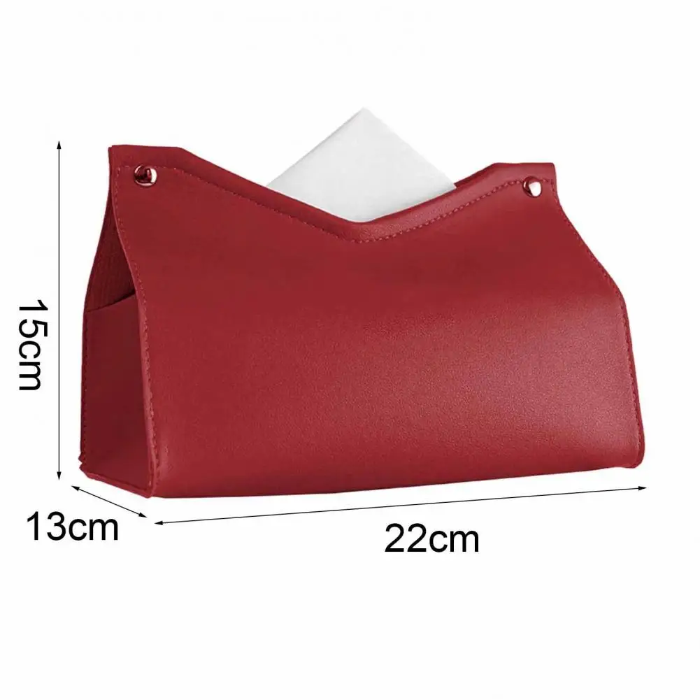 

Hot Sales Tissue Box Special Fashion Elegant Tissue Case Faux Leather Rectangle V Mouth Paper Holder for Home