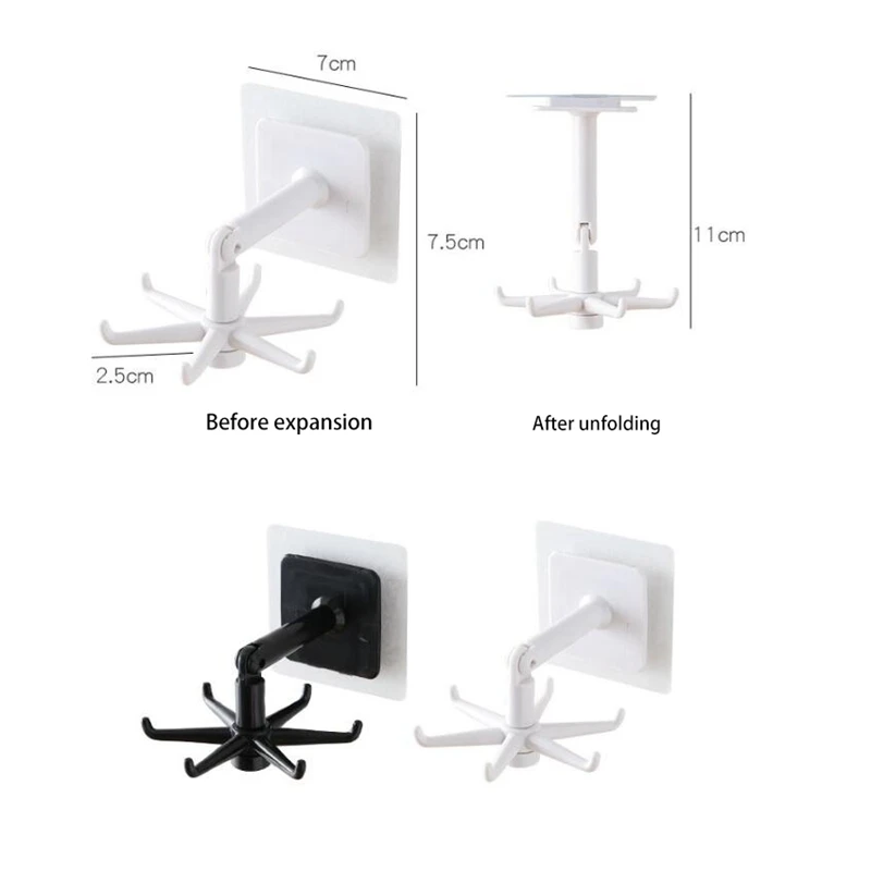 

10Pcs Under Shelf Rotate Hook Holder Hang Kitchen Cabinet Storage Rack Organizer Rack Multi-Purpose Hooks Home Storage