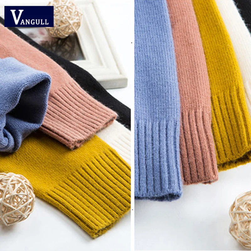 

Vangull Spring Women Solid Knitted Sweater Pullovers 2020 New Fashion Autumn Casual Warm Female Pullover Sweater Lady Elegant