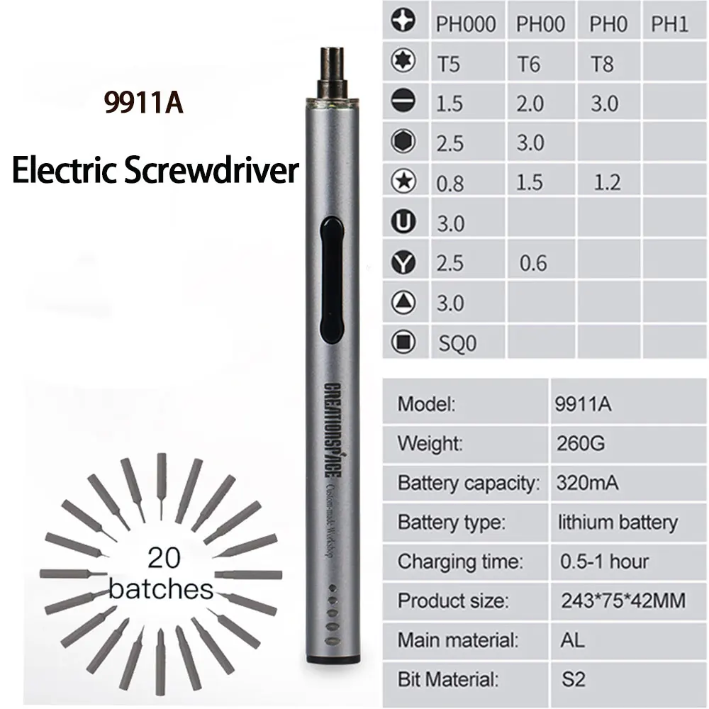 Аккумуляторная электрическая аккумуляторная отвертка Набор отверток со