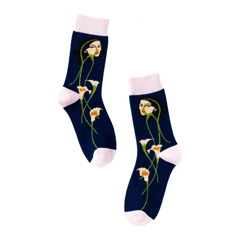 

Print Socks College Style Cotton Socks Men Women Socks Street Trend Long Socks Fall Winter Personality Socks Set 5 Pairs/lot