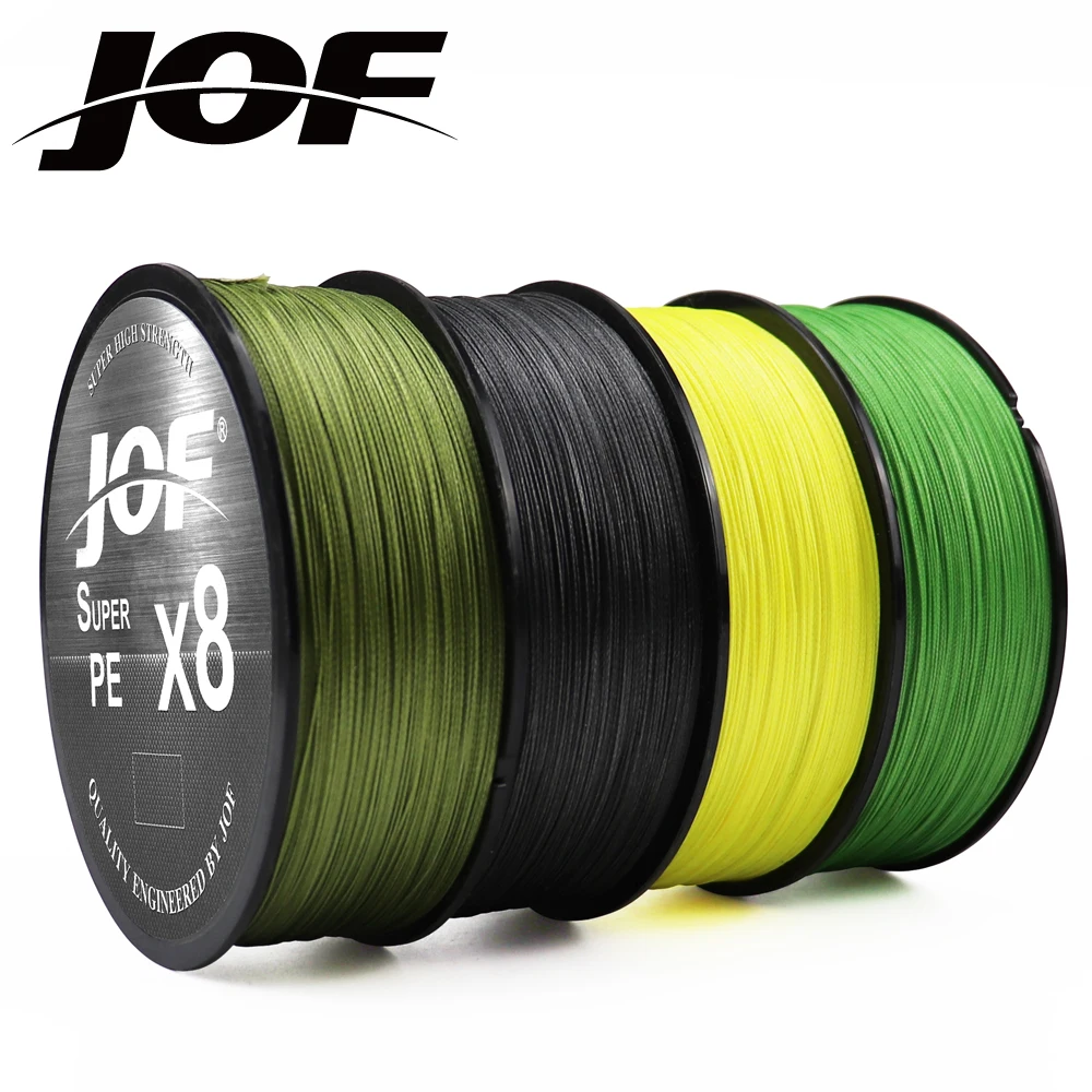 JOF 8 Braided Fishing Line 150M Multifilament PE 4 Strands Fishing Cord 10LB-85LB Strong Japan Technology Orange 7colors