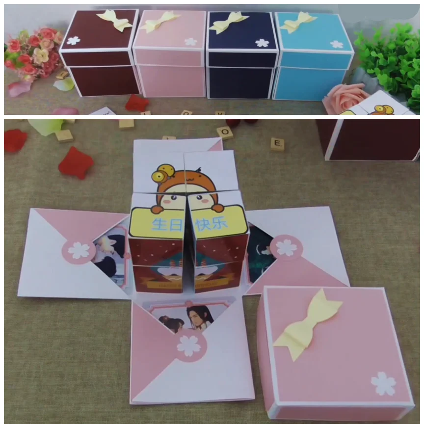 Взрыв Альбом diy на заказ коробка бесконечная флип фото творческий ручной работы