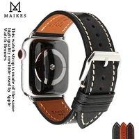 top calfskin leather band for apple watch 7 se 6 5 4 3 45mm 41mm 44mm 40mm 42mm soft iwatch strap