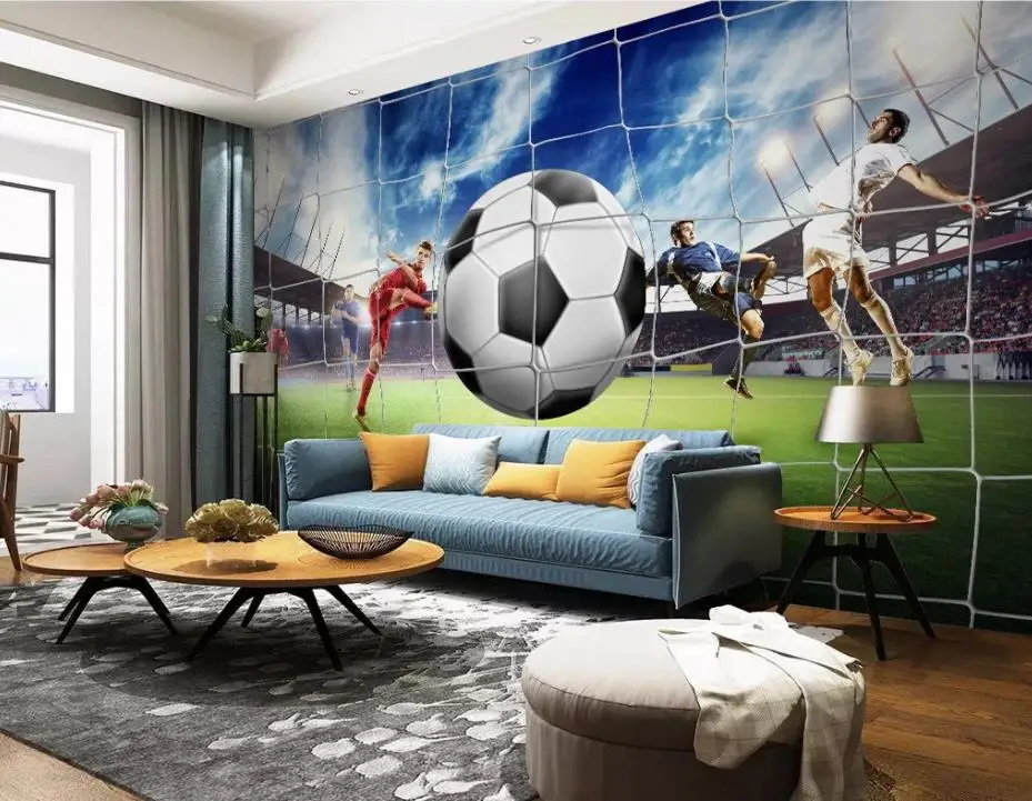 3D стены Бумага чемпионата мира по футболу 3d футбол задний фон стадион настенные
