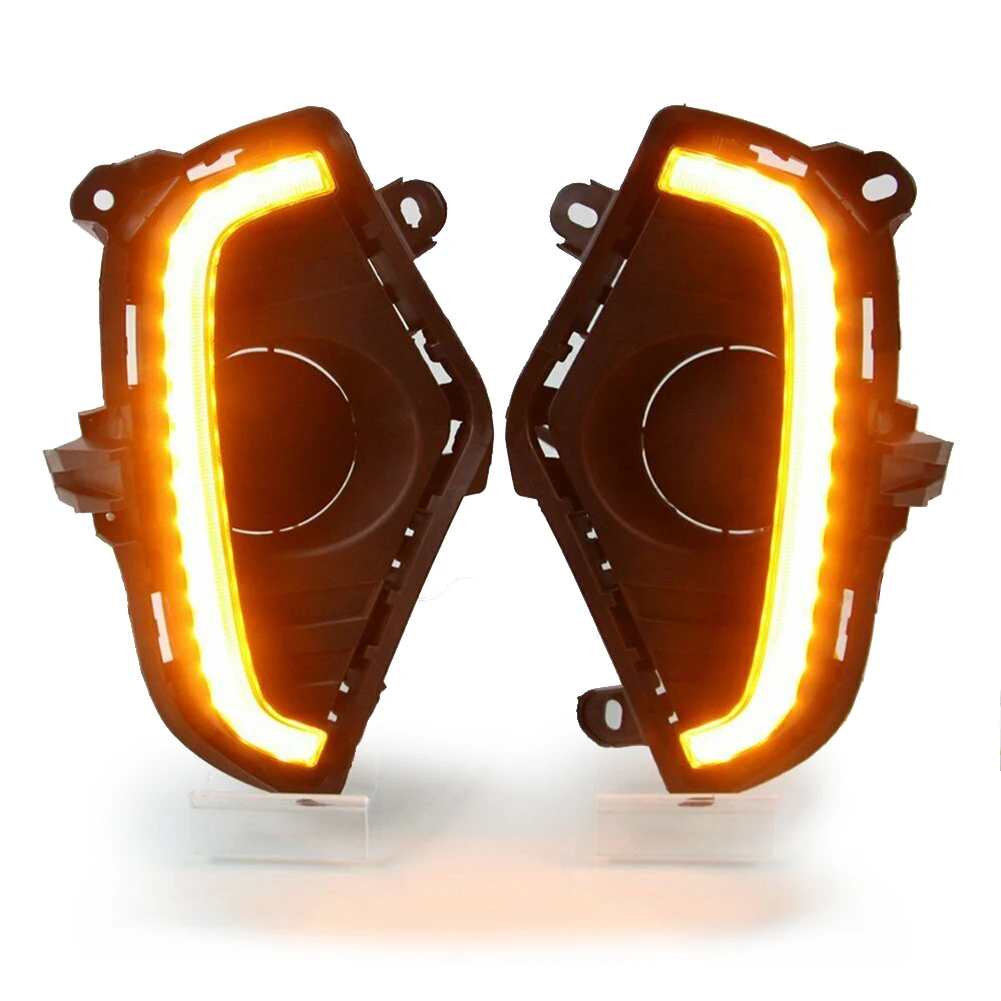 

Car Front DRL Daytime Running Light For Toyota RAV4 2019 2020 Waterproof LED Fog Lamp w/ Amber Turn Signal Lights 2Colors