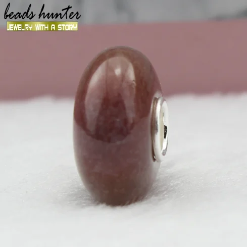 

925 Sterling Silver Beads Charm Indian Agate Fit European Troll 3.0mm Bracelet Jewelry