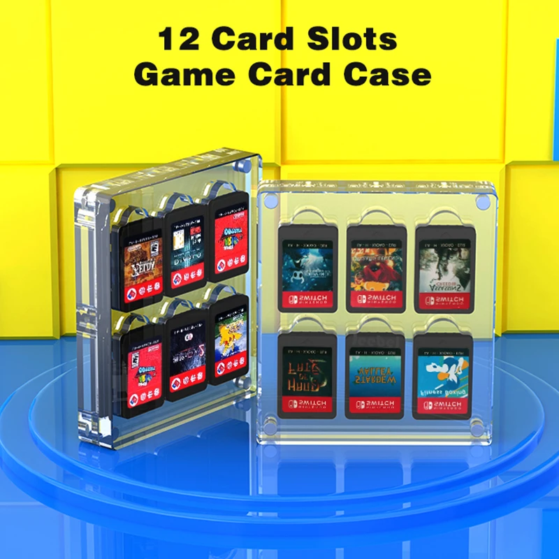 12 Pcs Game Card Case Transparent Acrylic Storage Box Shockproof Display Stand Protective Shell For Nintendo Switch Accessories