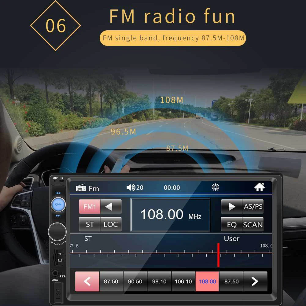 Универсальный 2 Din 7 дюймов Автомобильный Радио Центральный Multimidia MP5 с Bluetooth AUX FM Датчики парковки камера заднего вида для Toyota Ford