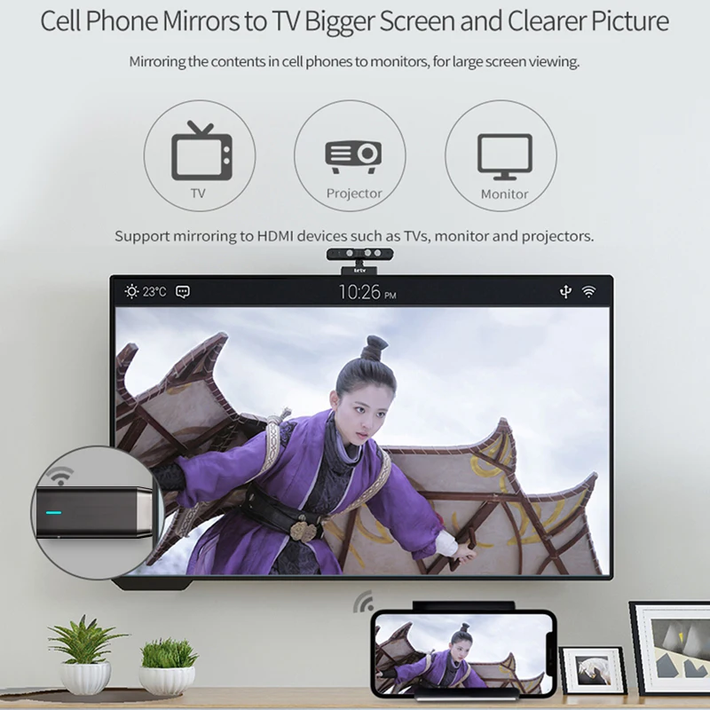 HDMI Беспроводной Wi Fi зеркальный кабель конвертер для телефона на ТВ 1080P HDTV адаптер
