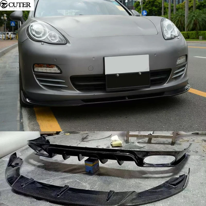 Разветвитель губ переднего бампера из 970 1 углеродного волокна для Porsche Panamera 09-13 |