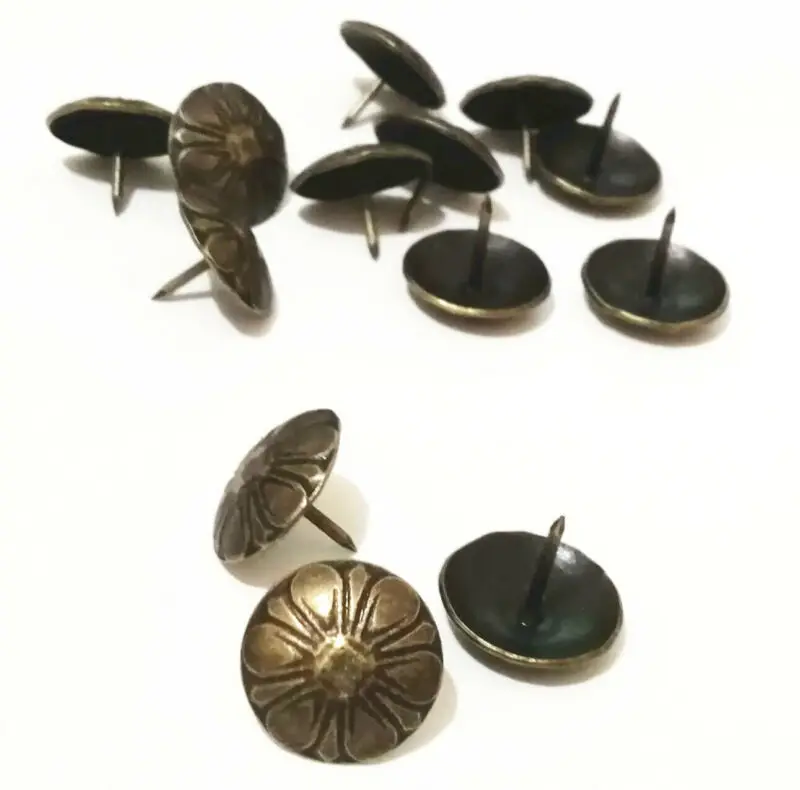 

Iron Upholstery Nail Antique Jewelry Case Box Sofa Decorative Tack Stud Pushpin Decorative Furniture Nails With Flower,25/100Pcs