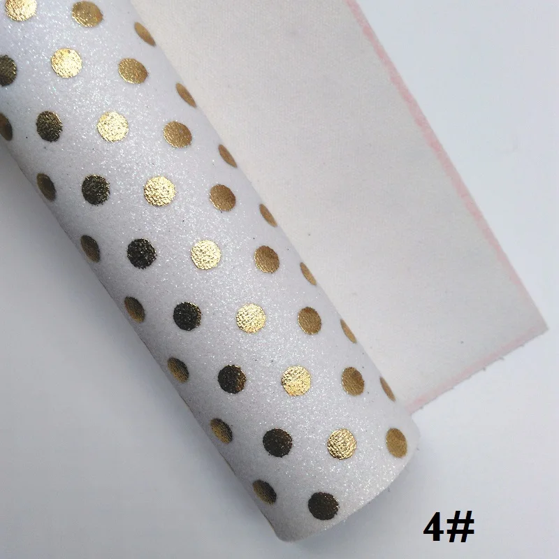 4 Glitterwishcome 21X29 см A4 размер винил для бантов Печатный горошек блестящая кожа ткань искусственная кожа листы для бантов, GM337A - Цвет: 4
