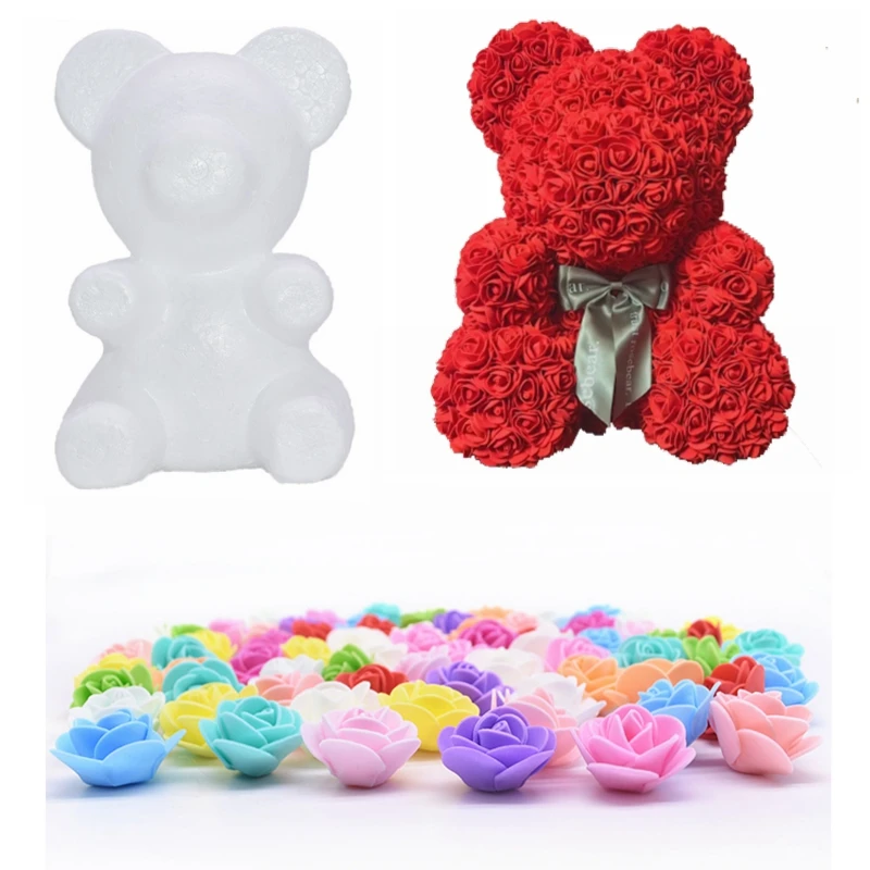 DIY декоративные розы ПЭ пена медведь только для вас День святого Валентина