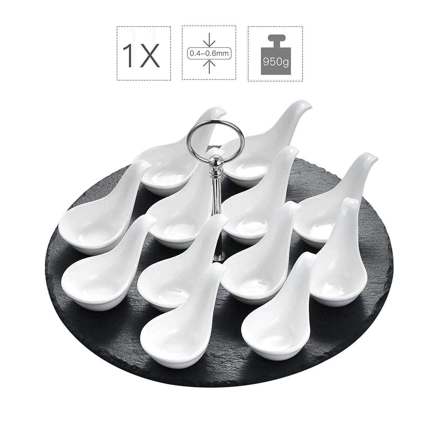 Тарелка из натурального сланца MALACASA 12 шт. фарфоровые десертные блюда 3 75 дюйма и