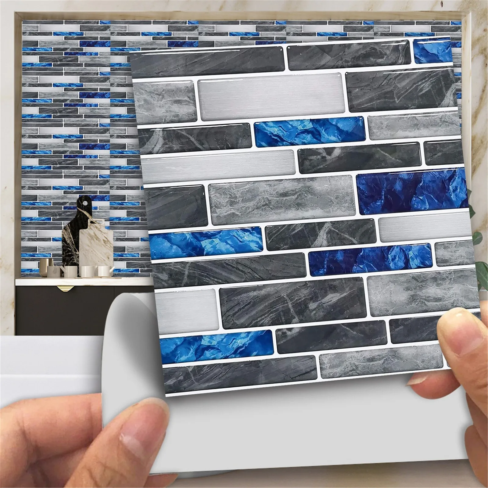 

Self Adhesive Tile 3D Sticker Kitchen Bathroom Crystal Tile Stickers 10pc Self Adhesive Wallpaper Bedroom Decoration Waterproof