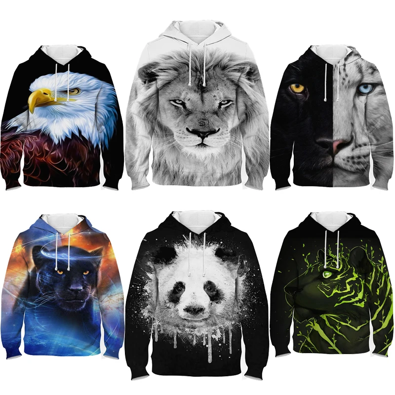 

Kids Animals 3D Print Hoodie Children Dog Panda Lion Tiger Wolf Shark Eagle Sweatshirt Autumn Winter Creative Boy Girl Pullover