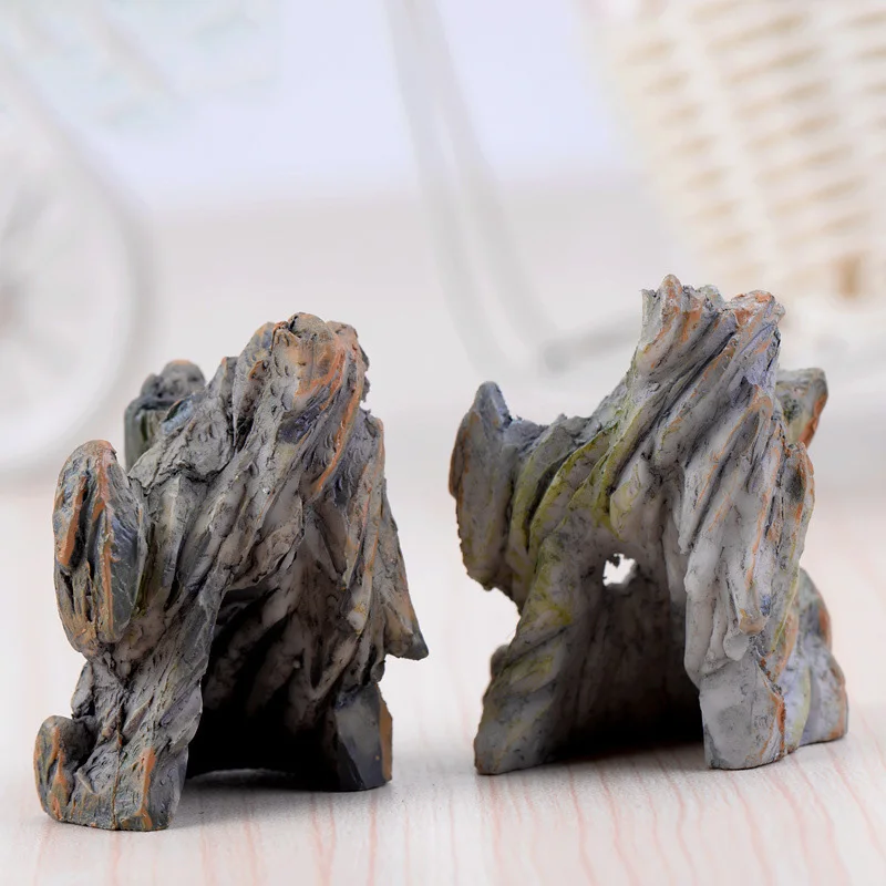Каменные горные фигурки декоративный горный мини сказочный сад статуя животных
