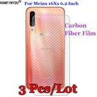 3 шт.лот для Meizu 16Xs 6,2 дюйма, 3D Нескользящая задняя пленка из прозрачного углеродного волокна, Защитная Наклейка для экрана