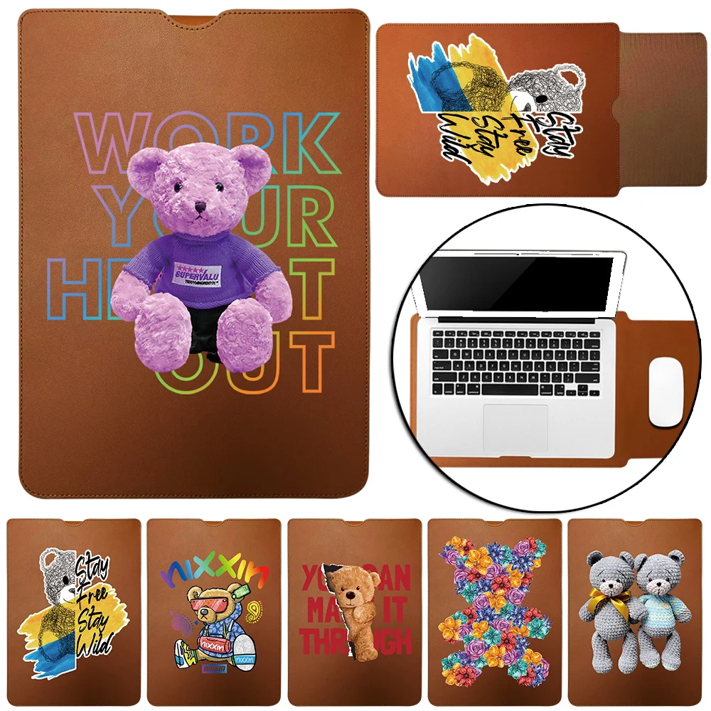 

Portable Laptop Bag for Xiaomi Hp Macbook Pro 13 Bear Pattern Briefcase Notebook Sleeve Bag PC Case Computer Accessories