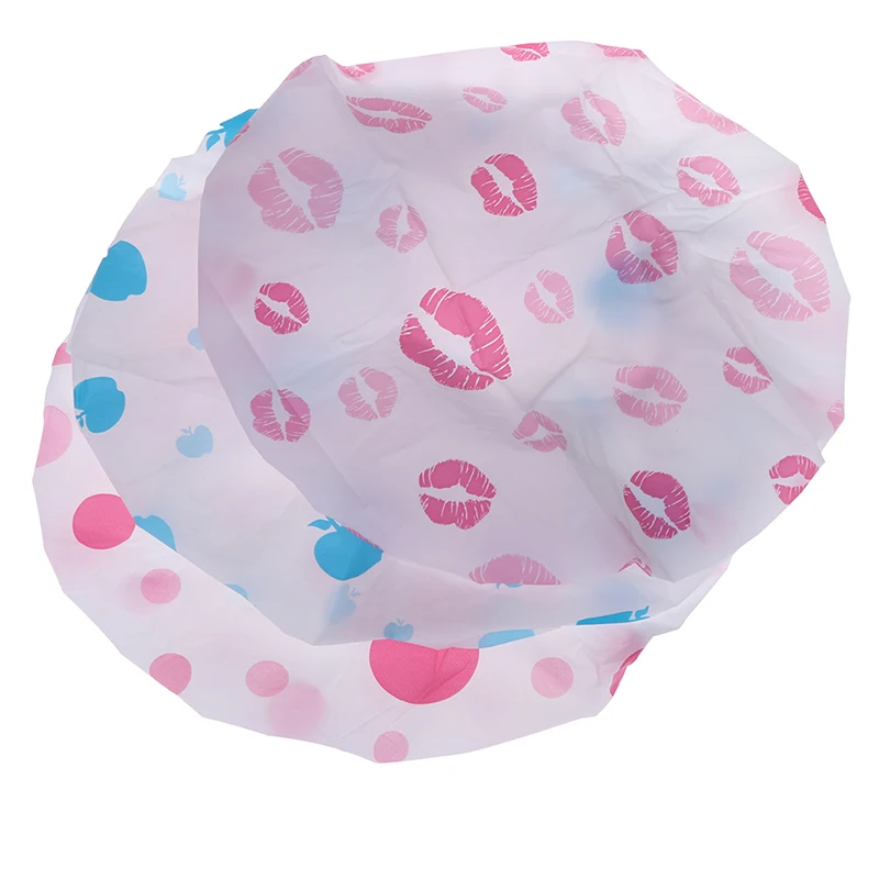 Водонепроницаемая душевая шапка в горошек утолщенная для сауны и ванны детская