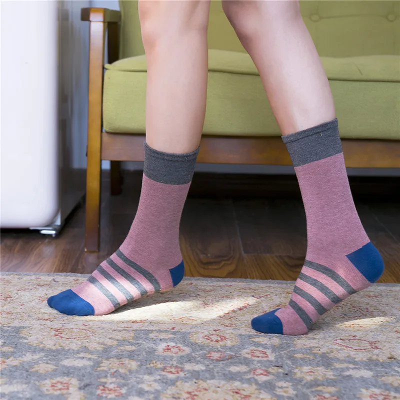 Ins/корейский стиль лоскутные цветные хлопковые полосатые носки женские