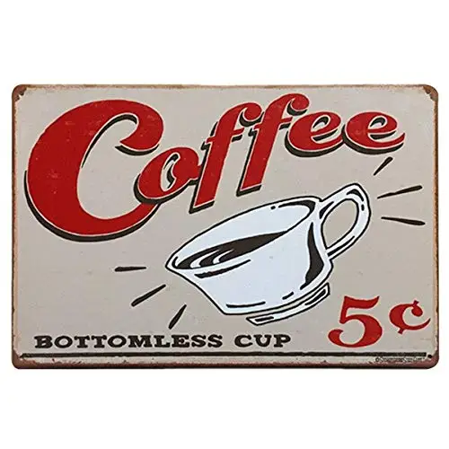 Кофе магазин металлический декор доска ретро постер с горшок и чашка для