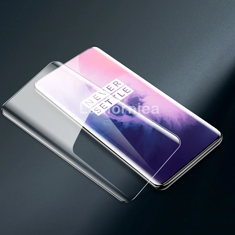 Закаленное стекло с полным покрытием клея для Oneplus 7 T Pro пленка экрана жидким