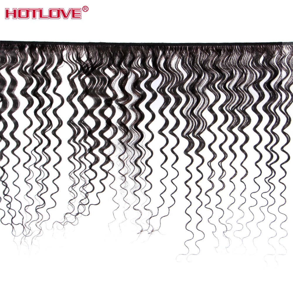 Hotlove волосы глубокая волна пряди с закрытием свободная Средняя 3 Часть 4*4
