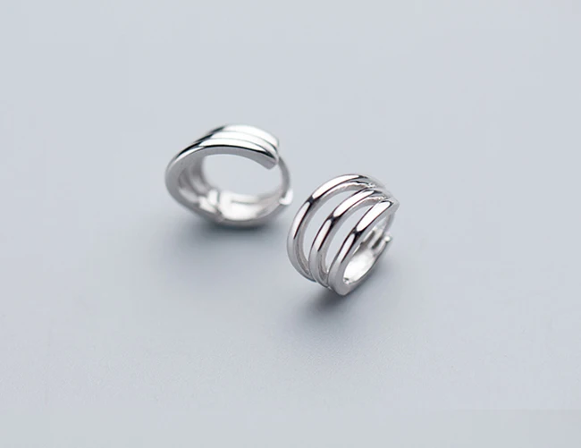 C Silver Color MloveAcc Настоящее 925 пробы серебряные серьги для женщин растительный лист маленькая серьга-кольцо Свадебные серьги Модные ювелирные изделия - Окраска металла: C Silver Color