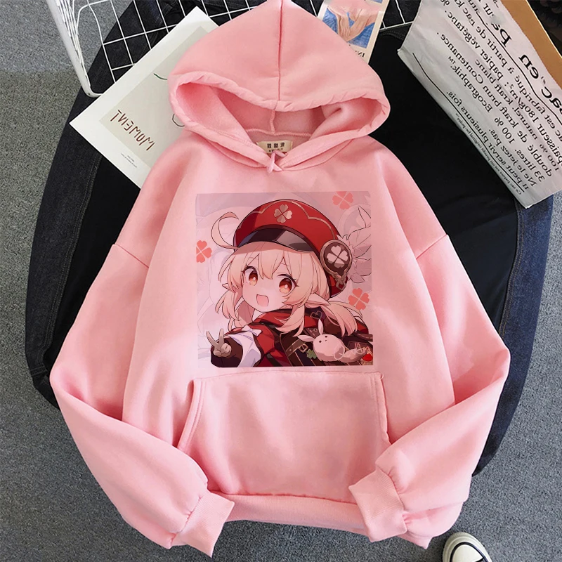 

Anime Genshin Impact klee Print Long Sleeve Women's Kawaii Sweatshirt Oversized Hoodie Pullover Harajuku Hip Hop hoodies