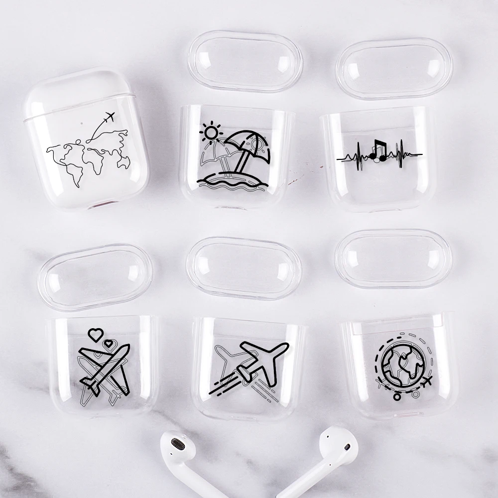 Жесткий ПК чехол для наушников Airpods 1 2 беспроводные Bluetooth наушники прозрачный