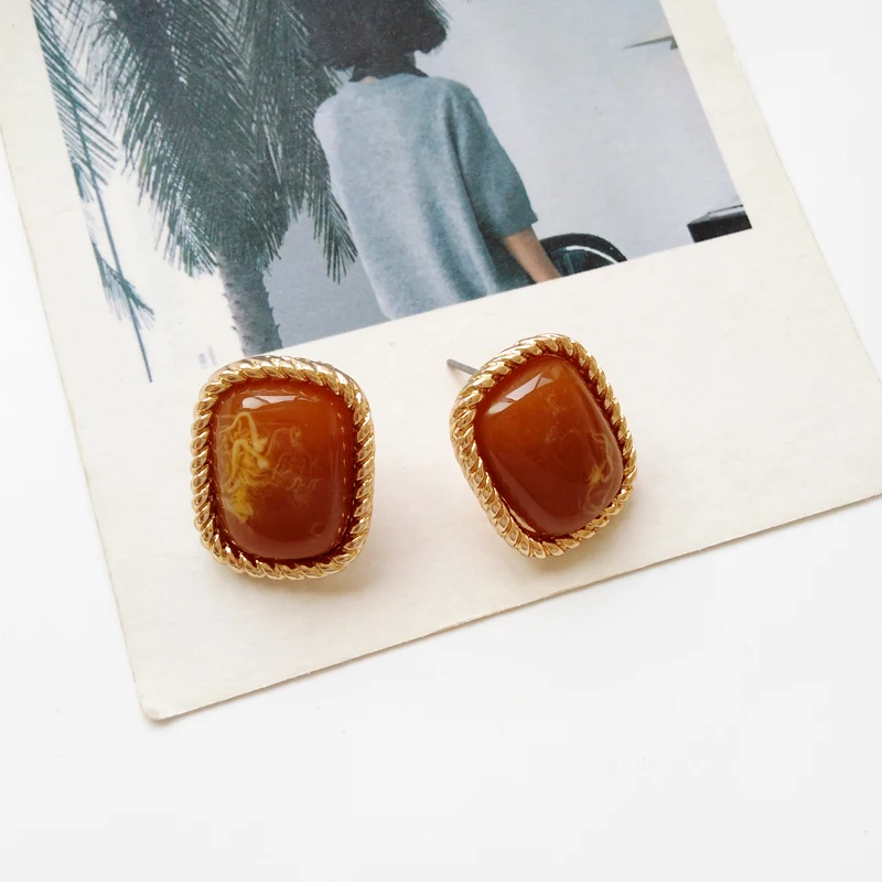 Комплект Tide of качество джокер смолы серьги-гвоздики геометрической формы