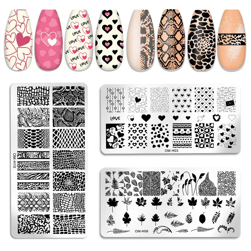 

New for Manicure DIY Nail Art Decoration Stainless Steel Nail Templates Nails Stencils Tools Leaf Heart