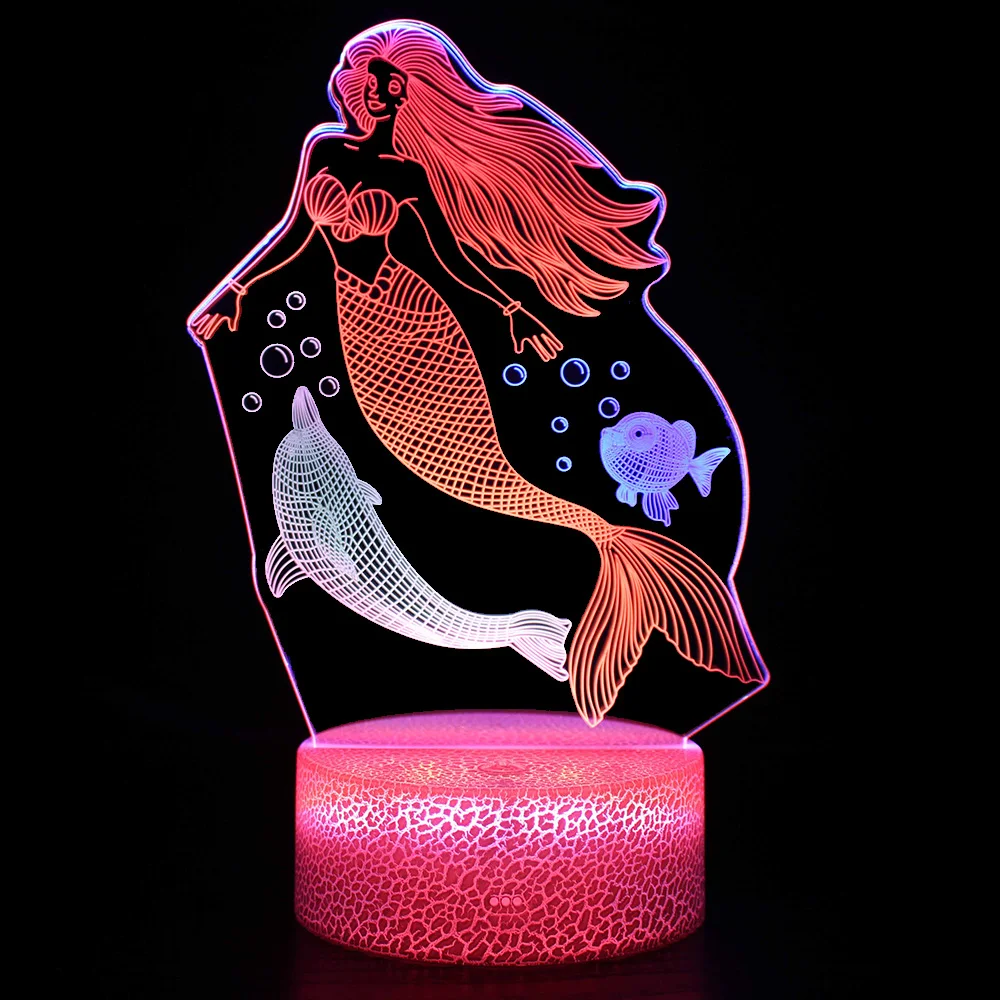 Милый Дельфин моделирование 3d USB led Настольная лампа с сенсорным переключателем