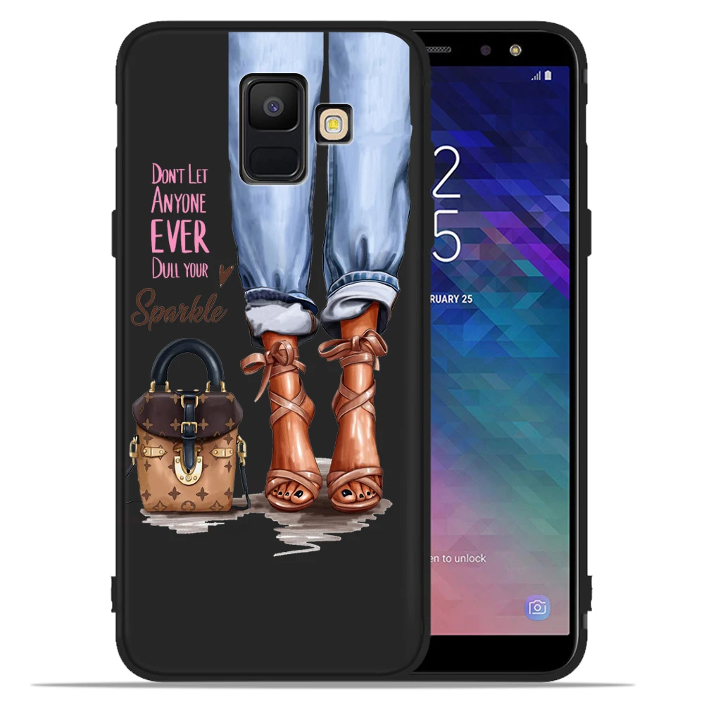 Роскошный чехол для телефона оболочка Samsung A8 2018 модный Рождественский девушек A7 A6