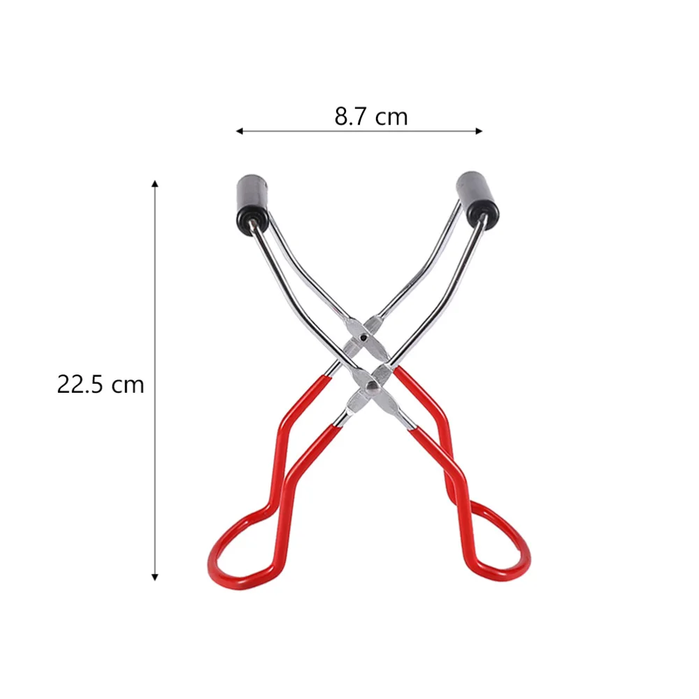 

Canning Jar Tong Stainless Steel Anti-scalding Lifter Non-slip Feeding Bottle Clip for Home (Red)