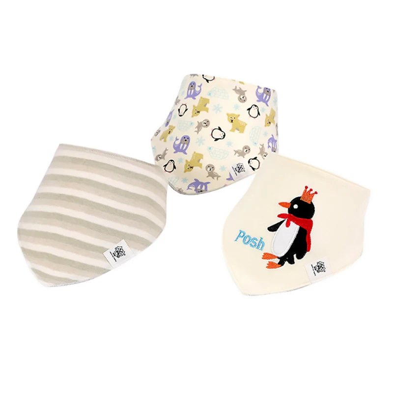 qksj002-19 3-Pack/lot Baby Bibs 100%Cotton Waterproof Cute cartoon print embroidery Saliva Towel Newborn Toddler Infant Boys Girls Stuff - Цвет: qksj002-19