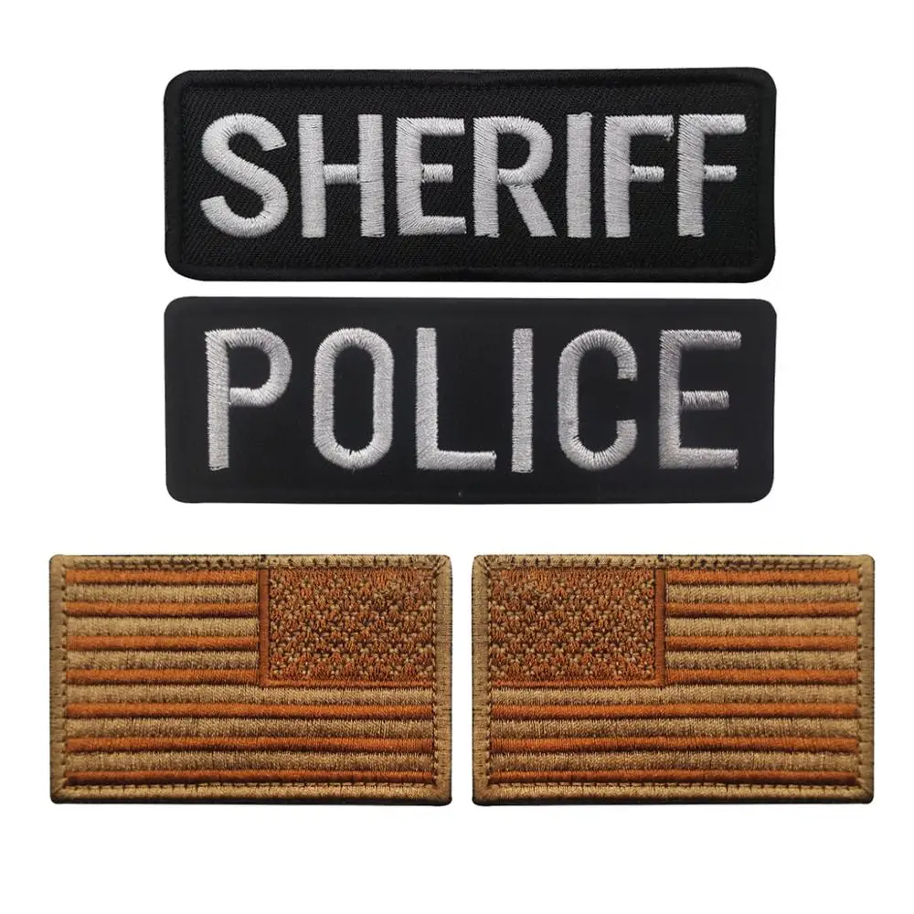 1 шт. 3D вышитая ткань с буквенным принтом Шериф английский значок американский