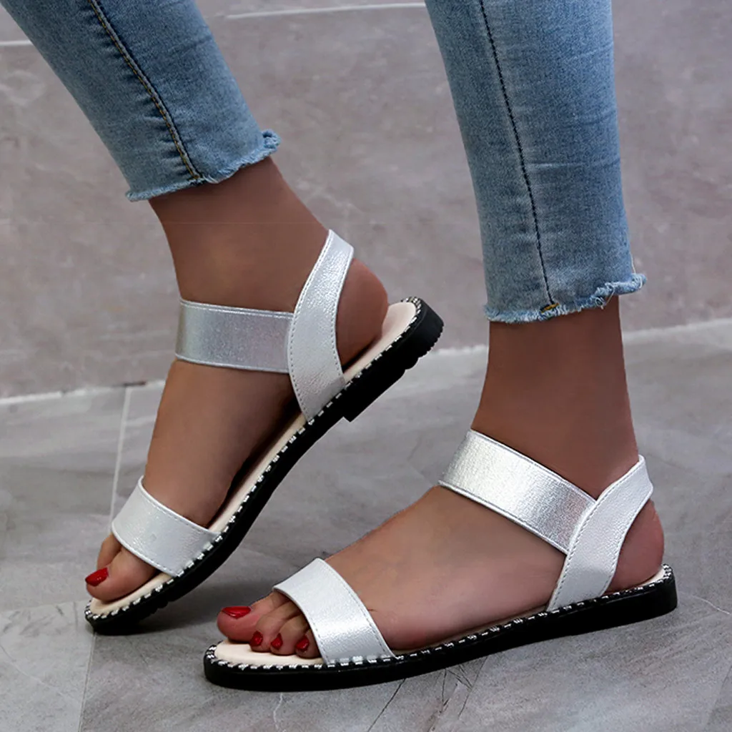 Женская обувь на плоской подошве модная повседневная римские сандалии с
