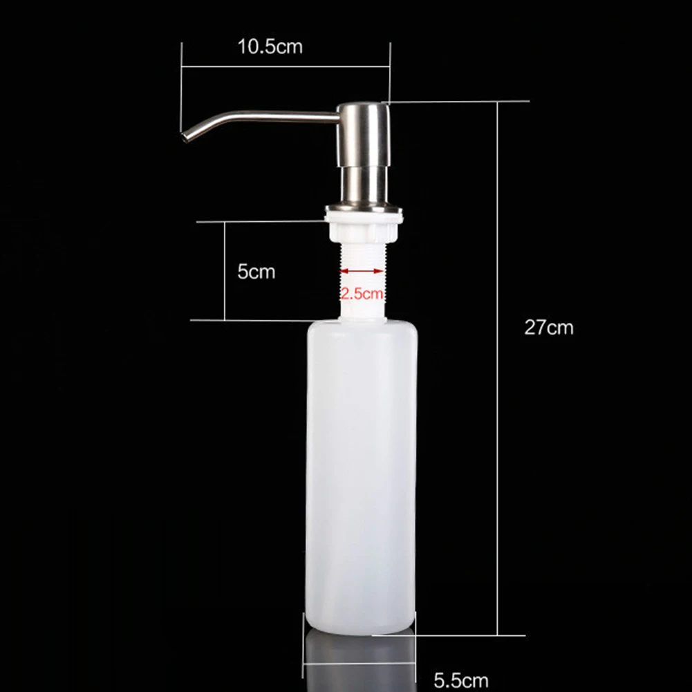 

300ml Hand Wash Soap Bottle Kitchen Sink Shampoo Container Detergent Stainless Steel for Household Cleaning Cooking