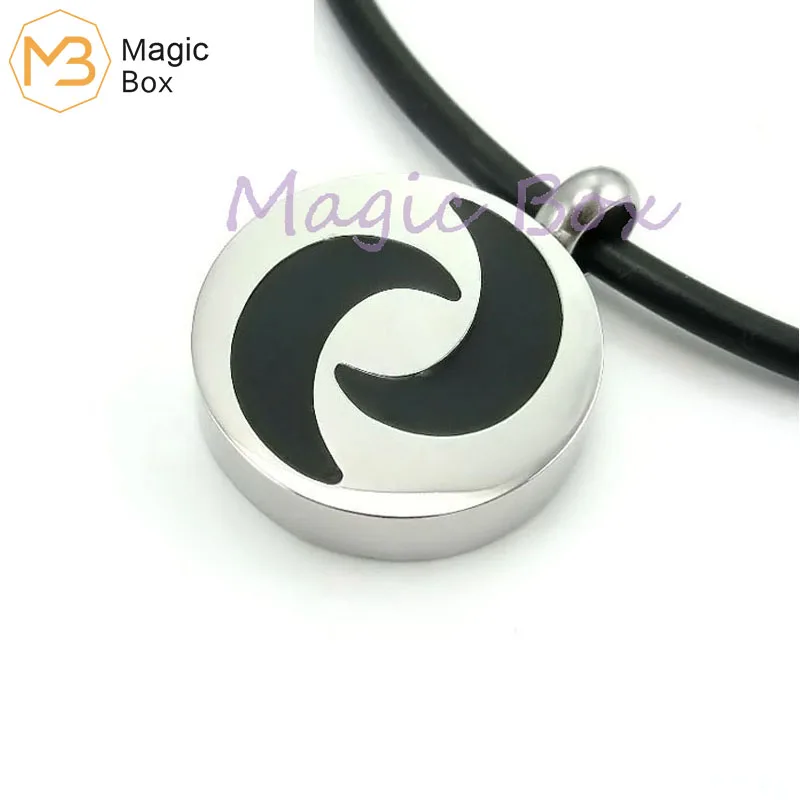 

Yin Yang 316L stainless steel pendant Men and women style black enamel pendant necklace with 3.0mm 50cm rubber rope easy to mat
