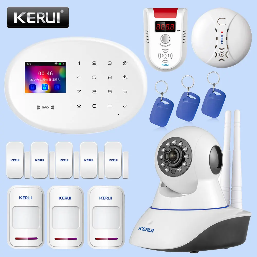 Kit 2 KERUI наружная Солнечная вспышка, wifi камера, GSM система охранной сигнализации, набор беспроводных домашних приложений, система контроля безопасности - Цвет: Kit 2