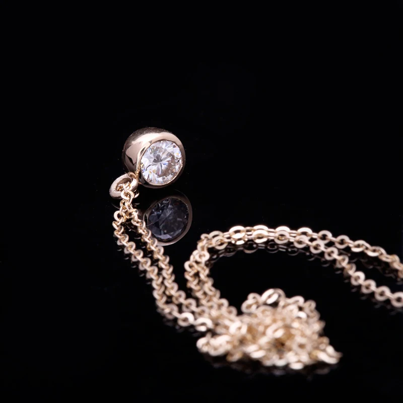 Простой ободок 6 5 мм с круглой огранкой пасьянс 14 к желтое золото моисаниты колье