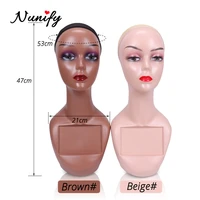 nunify female head model manikin mannequin wig scarf glasses hat cap display stand full makeup for making display hat jewelry