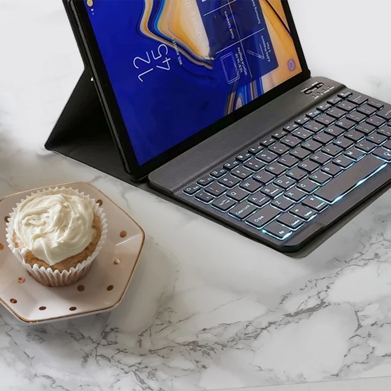 

Case+Backlight Keyboard for Lenovo Chromebook Duet 10.1 Inch Flip Leather Case Tablet Stand with Wireless Keyboard