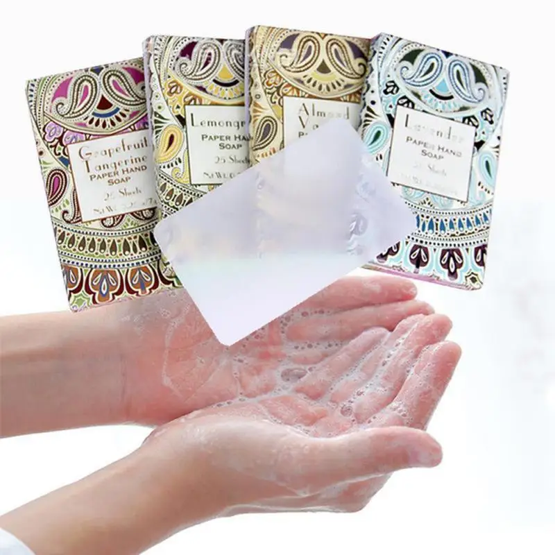 25pcs/box Of Hand Sanitizing Soap Paper Mini Cleaning Bath Tablet Travel Portable Boxed Disposable Fragrance | Дом и сад