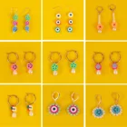 Серьги-Крючки из полимерной глины в форме фруктовцветов